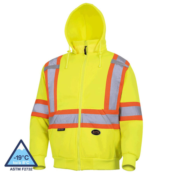 Pioneer Hi-Viz Yellow/Green Polyester Fleece Hoodie